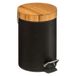 WELL HOME MOBILIARIO & DECORACIÓN Pedaalemmer, 3 l, metaal, bamboe, zwart
