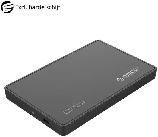 Orico - 2.5 Inch USB 3.0 Type-C Harde Schijfbehuizing SATA HDD/SSD - UASP 6Gbps Draagbaar - Zwart