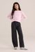 WE Fashion Meisjes straight fit broek met krijtstreep
