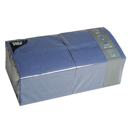 Papstar 84576 Servetten - Blauw - 33x33 cm - 250 stuks