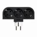 Simon – adapter, draaibaar, 3 stopcontacten, 16 A (250 V, 3680 W), 180 graden draaibaar, compact stopcontact voor hoeken of achter meubels, zwart en wit