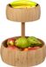 5Five Corbeille à fruits Bali XL - bambou bois - D29 x H35 cm - marron - rond - 2 niveaux de rangement - panier à fruits