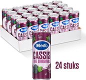 Hero Cassis Frisdrank Blikjes - The Original - Gemaakt van Zwarte Bessen - Handige Tray - 24 x 250ml