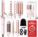 Sansbeauté® 7-in-1 Krultang met Klem en Wafeltang - Lichtroze/roségoud