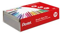 Pentel SES15C Brush Sign Pen geschenkdoos van metaal met 24 kleuren
