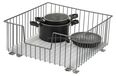 bremermann Panier coulissant pour armoire, largeur 50 cm, avec étagère, rails télescopiques, idéal pour cuisine et salle de bain, en métal (gris)