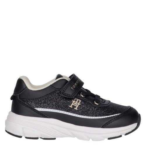 Tommy Hilfiger sneakers met glitters - zwart