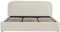 Vente-unique Bed met opbergruimte stof beige 200 x 200 cm