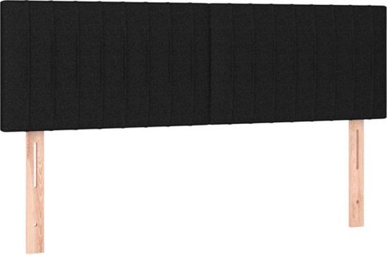 vidaXL Hoofdbord - Stof - Zwart - 144x5x78/88 cm
