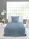 Bierbaum Seersucker beddengoed 3000, effen, ontworpen in Duitsland, blauw 29, 155 x 220 cm + 80 x 80 cm, comfortabele maat