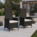 Mucola Set de 2 Fauteuils de Jardin Réglables Fauteuil de Relaxation Noir Poly rotin Meubles de Jardin Balcon Sièges Fonction Couchage Fauteuil de Repos