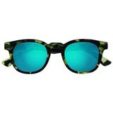 Opulize Bay Matgroene Schildpad Ronde Leesbril +2,00