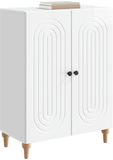 vidaXL Dressoir Hoogglans Wit 66 x 34,5 x 90 cm Bewerkt hout