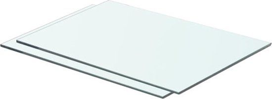 vidaXL Schappen - 2 stuks - 50x30 cm - glas - transparant