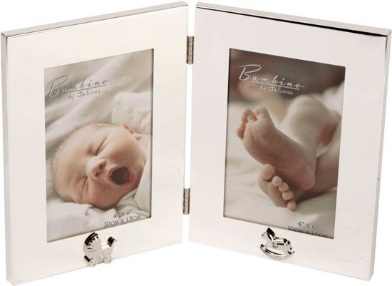 Bambino Silver Plated Double Photo Frame silver