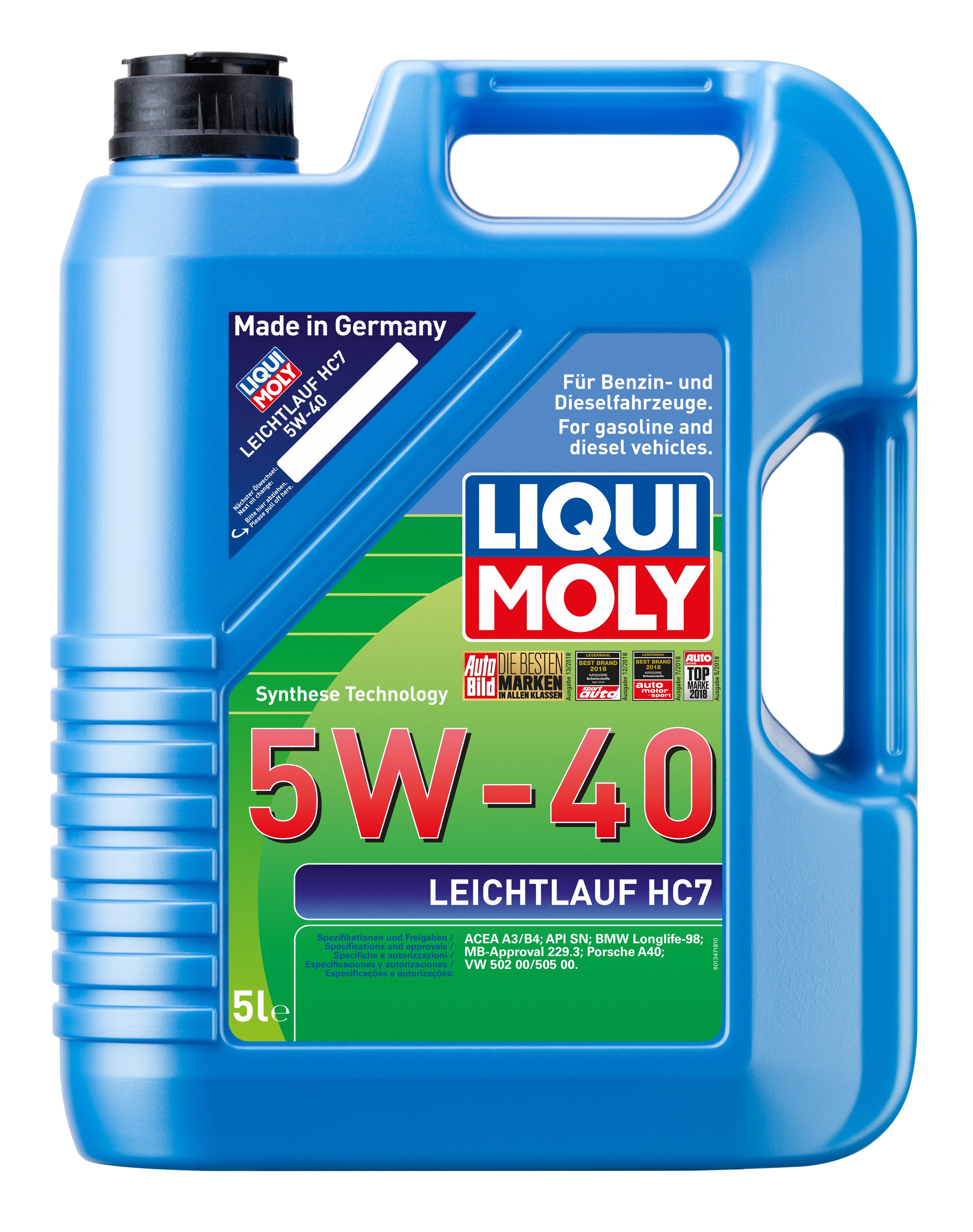 Liqui Moly Leichtlauf HC7 5W40 A3/B4 5L