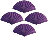 Merkloos Spaanse Handwaaier - 4x - paars - 23 x 43 cm