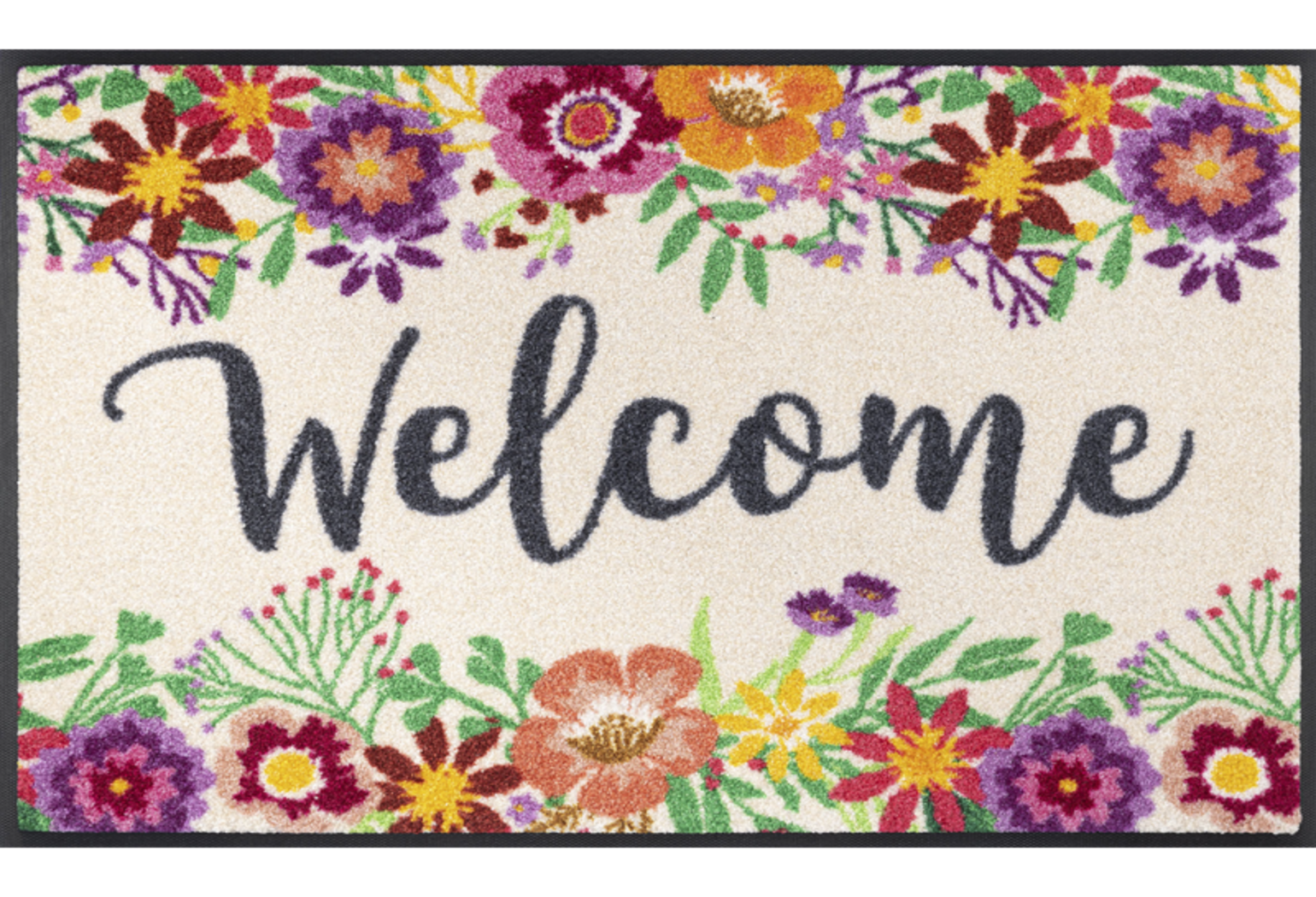 Wash+Dry Welcome Blooming Deurmat - Rechthoek - Multi - 50x50cm - Machinaal wasbaar