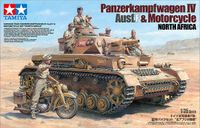 Tamiya Modelbouwpakket Militaire voertuigen - 25208 Panzerkampfwagen IV Ausf F - Motorcycle North Africa Plastic - 1:35