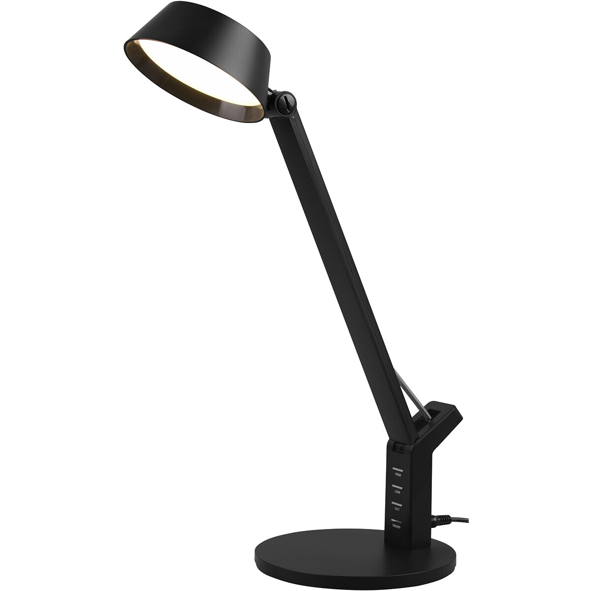 BES LED LED Bureaulamp - Trion Avvan - 5W - Aanpasbare Kleur - USB Oplaadbaar - Dimbaar - Rond - Mat Zwart - Kunststof