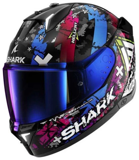 Shark SKWAL i3 Hellcat Zwart Chrom Blauw Integraalhelm - Helm