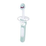 MAM Baby's Brush C146 Tandenborstel met korte handgreep en veiligheidsring, voor baby's vanaf 6 maanden, blauw, 1 stuk