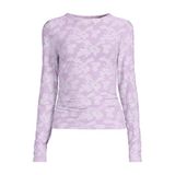 Anytime Lila Semi-Transparante Top Met Textuur