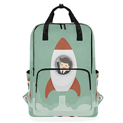 MONTOJ Travel Rugzak Cartoon Rocket School Rugzak