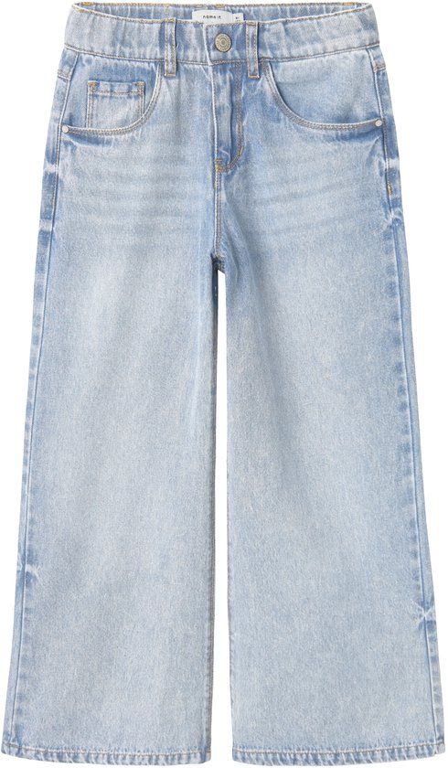 NAME IT Meisjes Jeans NKFBELLA SKATER XWIDE JEANS 3111-ZA NOOS Light Blue Bleached Denim Maat 158