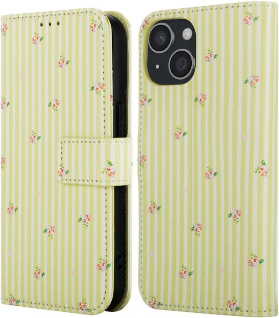 imoshion Design Bookcase smartphone Hoesje Geschikt voor Apple iPhone 14 - Garden Stripes