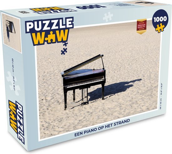 MuchoWow Puzzel Een piano op het strand - Legpuzzel - Puzzel 1000 stukjes volwassenen