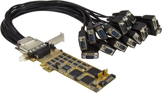 StarTech.com 16-poorts low-profile seriële kaart RS232 PCI Express - Geel