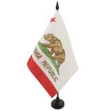 AZ FLAG Tafelvlag Californië 21x14 cm Polyester 100D Plastic Voet