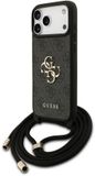 Guess Back Cover - iPhone 17 Pro Max - Zwart - Goudlogo - Crossbody Cord Strap