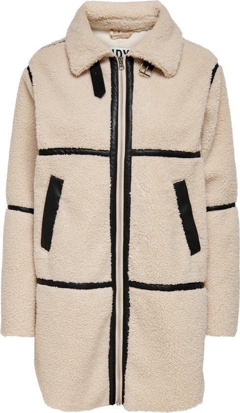 JACQUELINE de YONG JDY - JDYFROSTY LIFE TEDDY LONG JKT OTW NOOS Dames Jas - Beige - Maat L