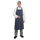 Whites Chefs Apparel A530 Slagersschort met strepen, marineblauw
