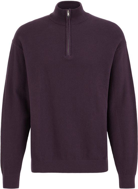 WE Fashion Heren regular fit trui met quarter-zip