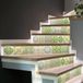 Ambiance Sticker Zelfklevende trap, tegels, trap, groen, zelfklevend, voor trap, cementtegels, 2 stroken van 15 cm x 105 cm