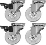 Sotech 4 stuks zwenkwiel Swift, transparant, diameter: 50 mm, belastbaar tot 35 kg