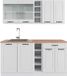 Vicco R-Line Eenpersoonskeuken – 160 cm, WB Eik Wit landhuis/wit
