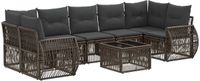 vidaXL Tuinbank Set 8 st Grijs poly rattan