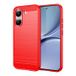 Xiaomi Coque Xiaomi Redmi Turbo 5/Poco X8 Pro en TPU Brossé - Fibre de Carbone - Rouge