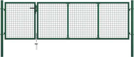 vidaXL Poort 350x100 cm staal groen