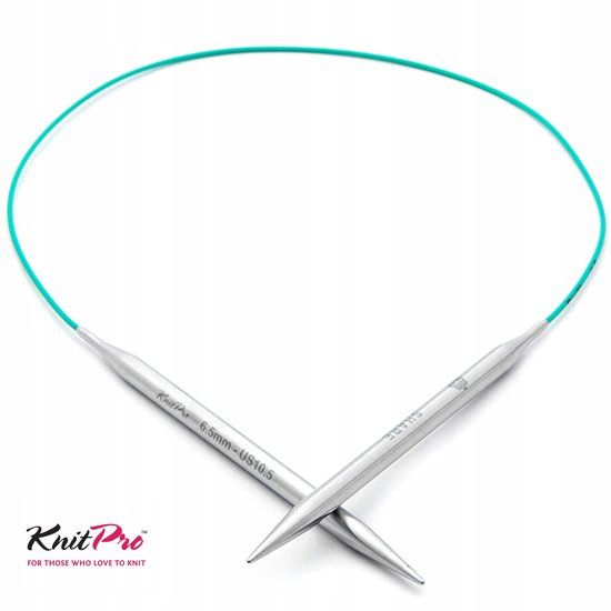 KnitPro Metalen Rondbreinaalden 60cm - 8.00mm Turkoois/Zilver