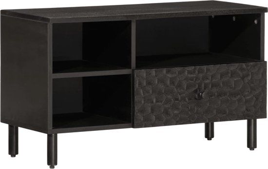 vidaXL Tv-meubel 80x33x46 cm massief mangohout zwart