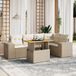 Maison Exclusive - Ensemble de meubles de jardin 6 pièces avec canapé et coussins, beige, en polyrotin