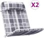 vidaXL - Stoelkussens - 2 stuks - Adirondack - Ruitpatroon - Oxford stof - Grijs