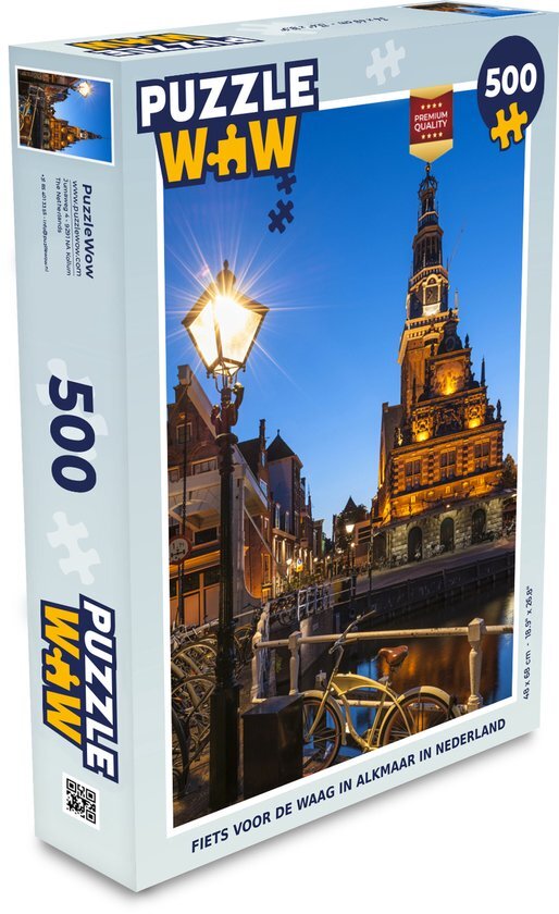 MuchoWow Puzzel Alkmaar - Fiets - Gracht - Legpuzzel - Puzzel 500 stukjes