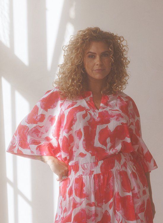 YEST CURVE Norah Tops - Bright Pink/Multi Co