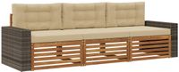 vidaXL Buiten bankenset 3 st Natuurlijk en Beige Polyester